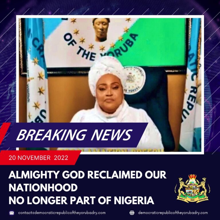 NIGÉRIA : UNE ILLUSION DE NATION – DÉVOILEMENT DU PROGRAMME COLONIAL ET RECONQUÊTE RÉUSSIE DE LA SOUVERAINETÉ YORUBA